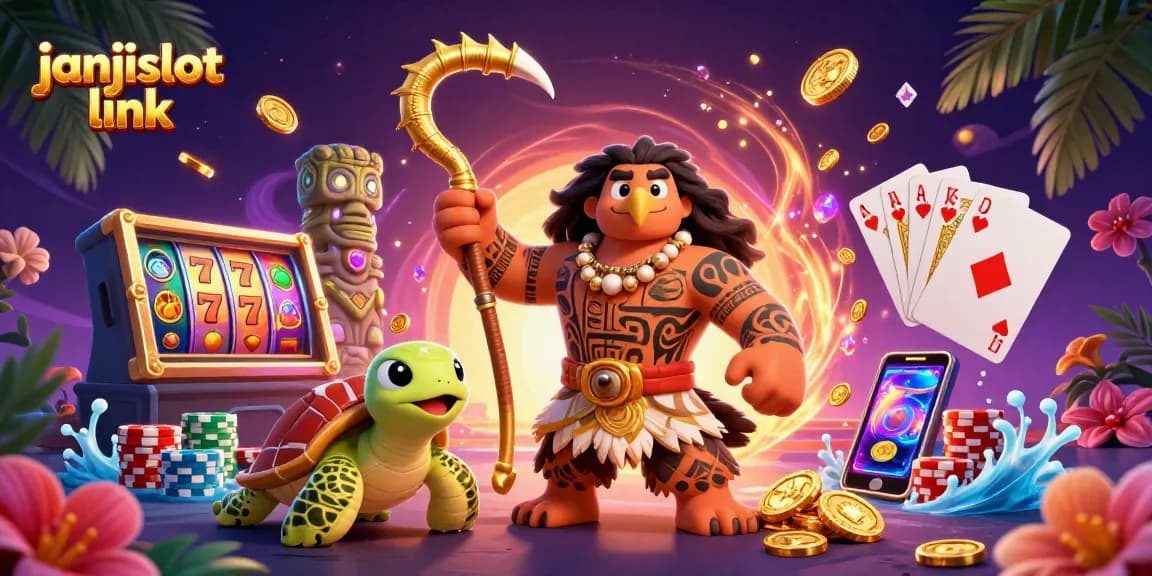 Spin into action with the janjislot link while enjoying vibrant casino elements and characters.