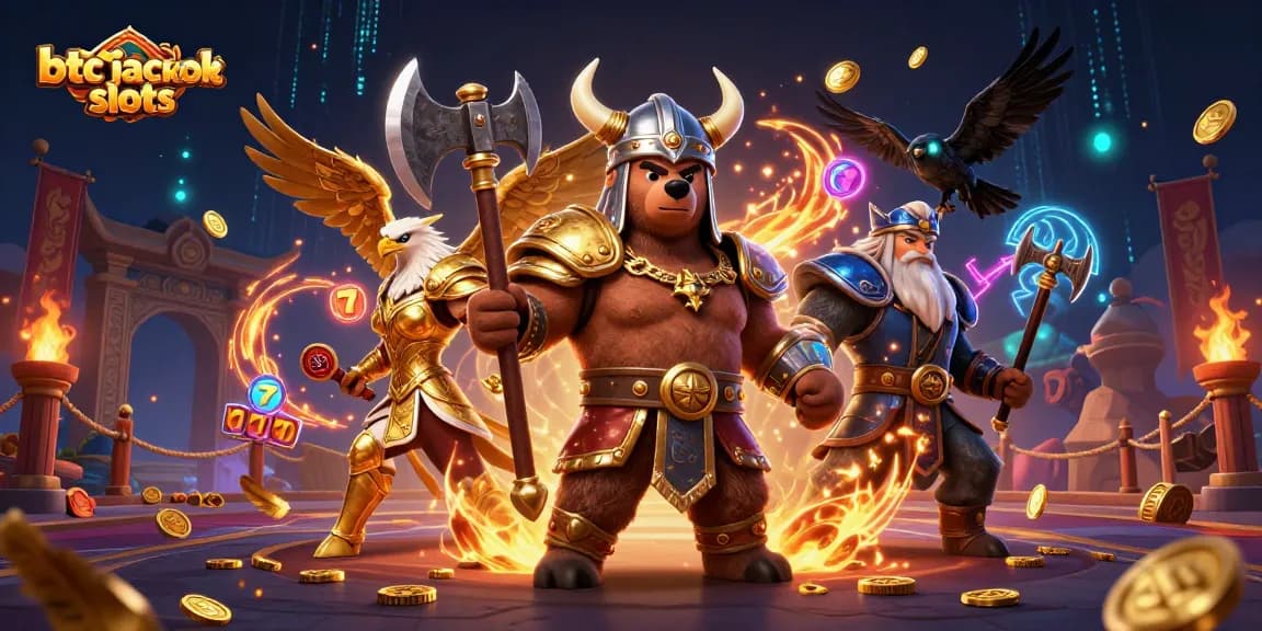Spin and win with btc jackpot slots in this exciting, richly detailed 3D casino illustration.