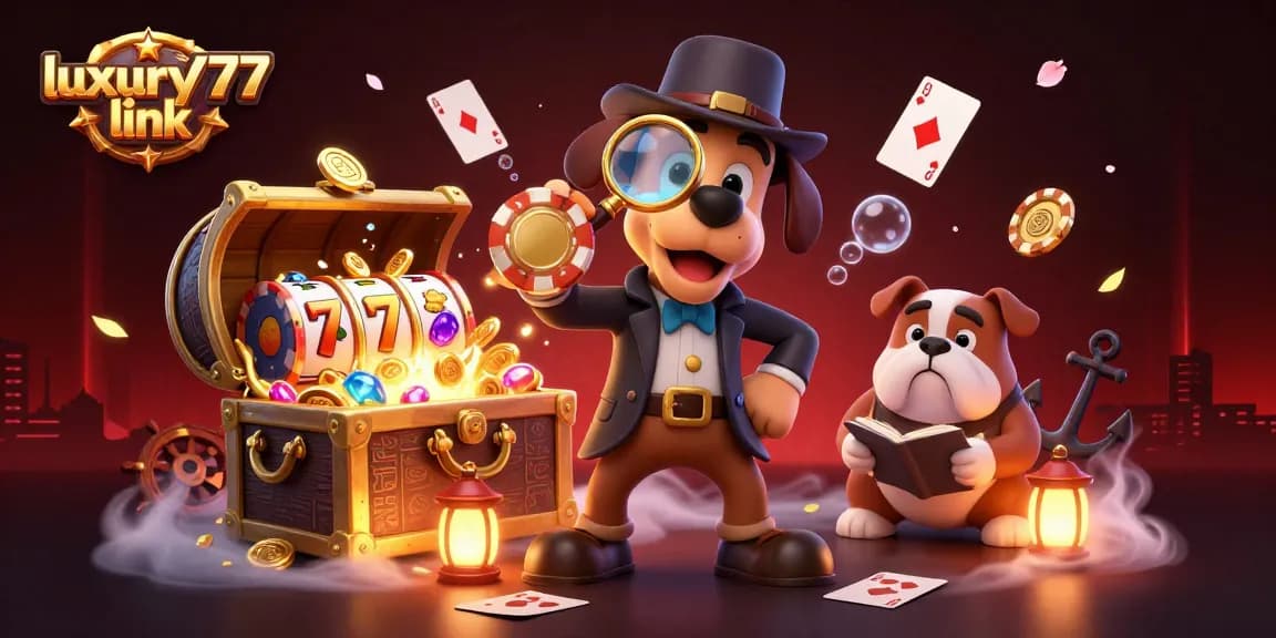 Engage with the luxury777 link while diving deep in vibrant casino illustrations featuring characters and treasures.