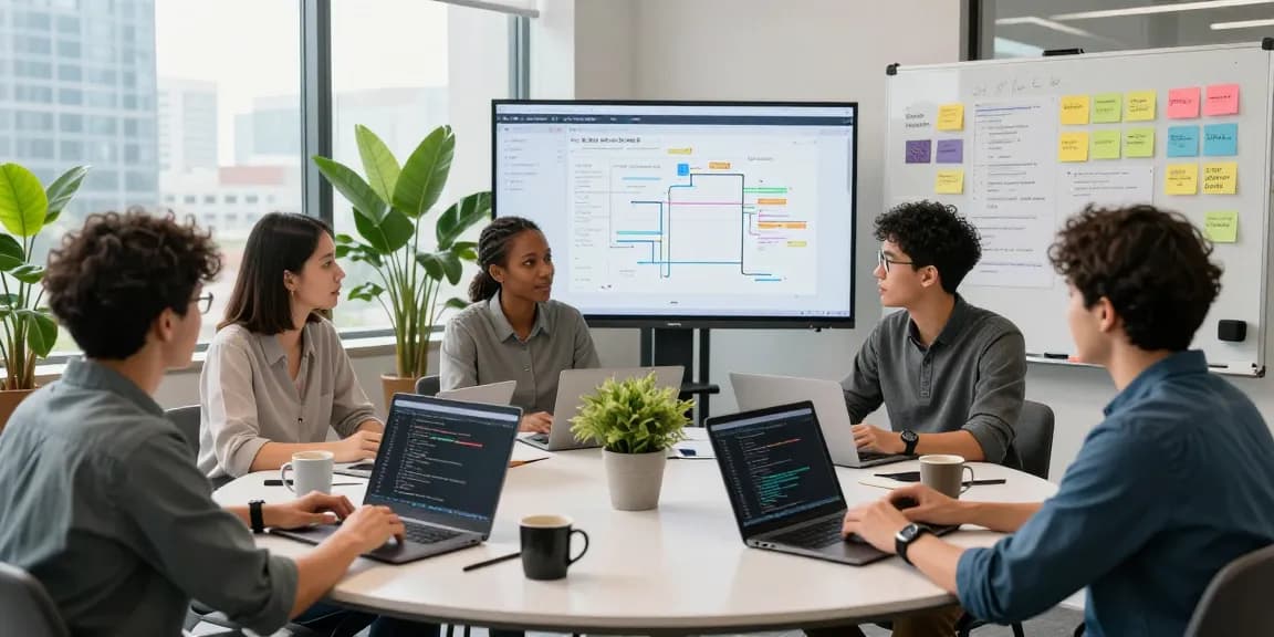 Developers collaborating in a vibrant workspace, utilizing openclaw skill for innovative software solutions.
