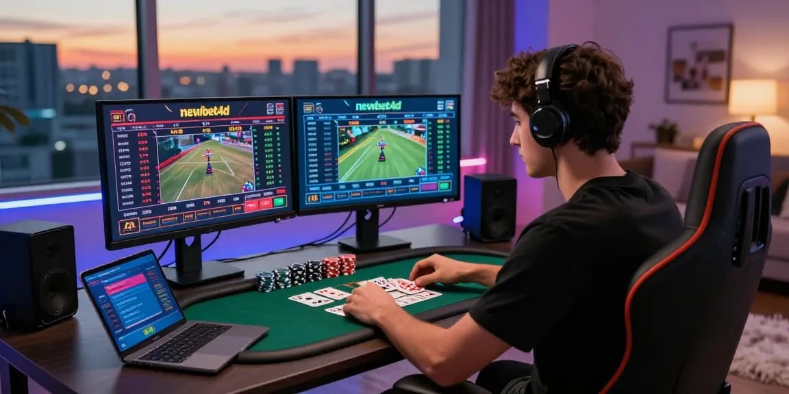 Exciting online betting scene featuring newbet4d with live odds and poker chips.