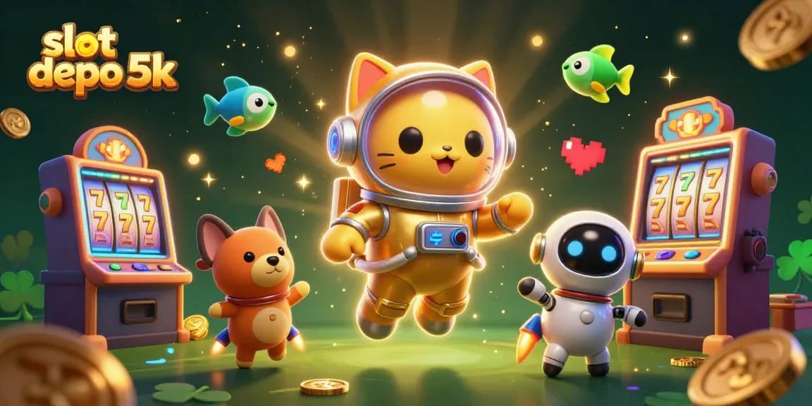 Engage with slot depo 5k through thrilling 3D cartoon adventures filled with slot machines and vibrant characters.