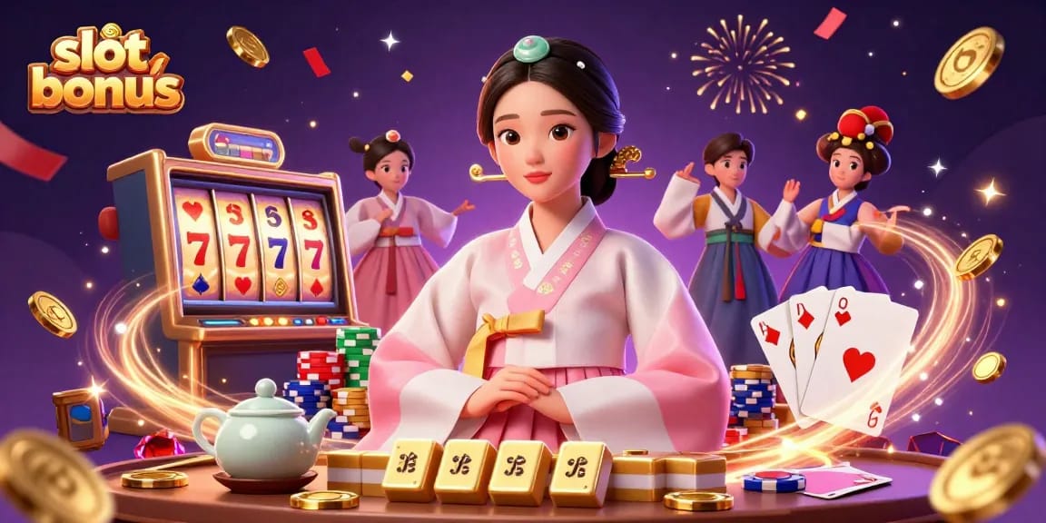 Experience the thrill of slot bonuses with vibrant 3D illustration filled with dynamic casino elements.