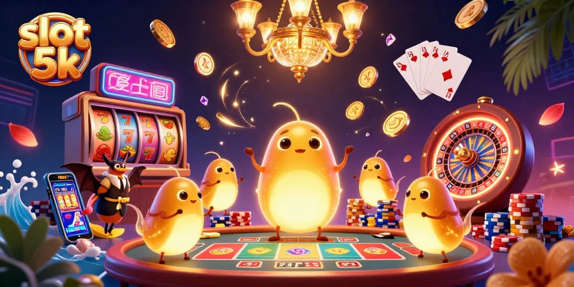 Experience thrilling slot 5k action with colorful casino characters lighting up the scene.
