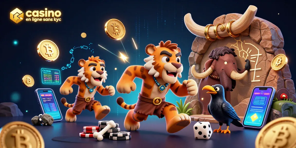 Jouez au casino en ligne sans KYC avec des jetons Bitcoin et un tigre à dents de sabre.