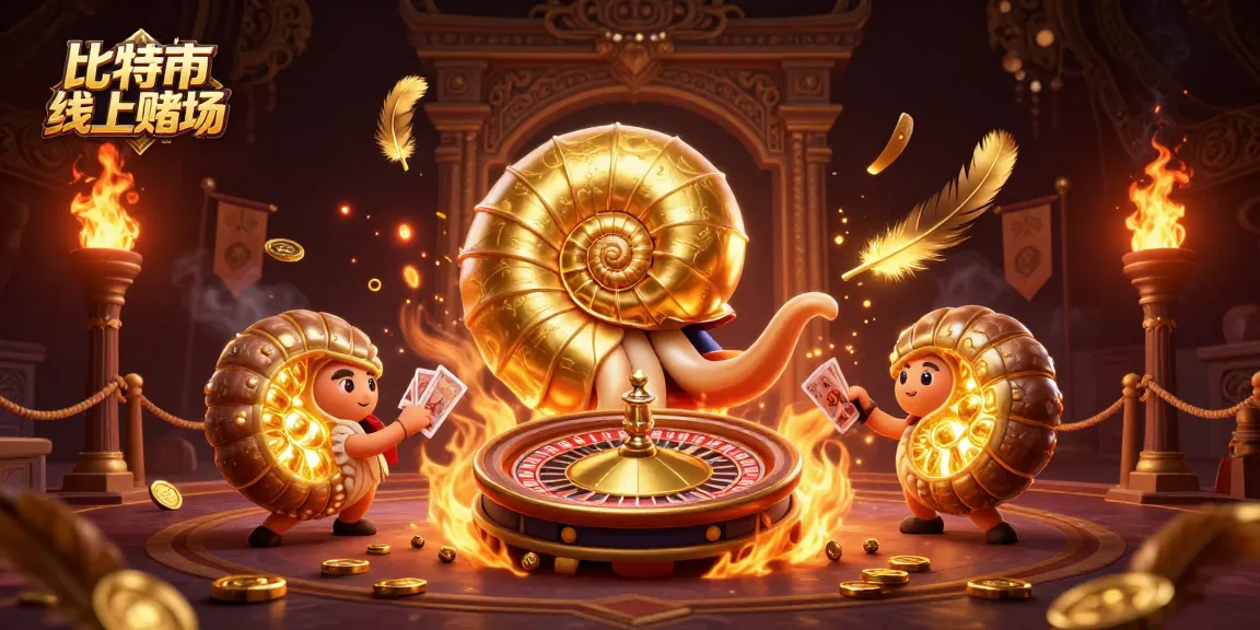 在比特幣線上賭場中,古代巨型螺旋鰐和閃耀的化石同遊,各種遊戲元素環繞。