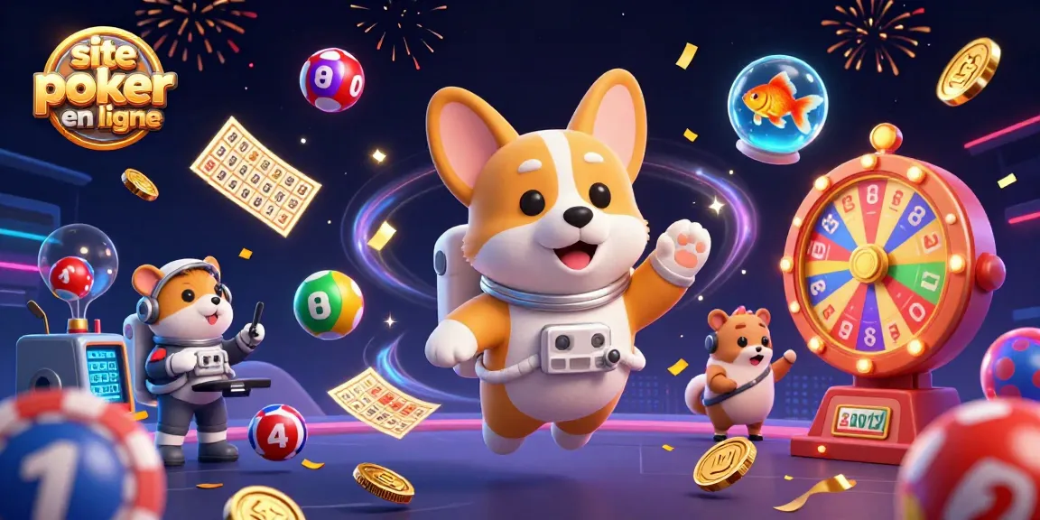 Vivez l'excitation du site poker en ligne avec une illustration 3D captivante pleine de poker et de jeux.