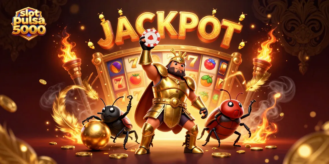 Slot pulsa 5000, mainkan slot online dengan kemenangan besar dalam ilustrasi menarik yang penuh detail.