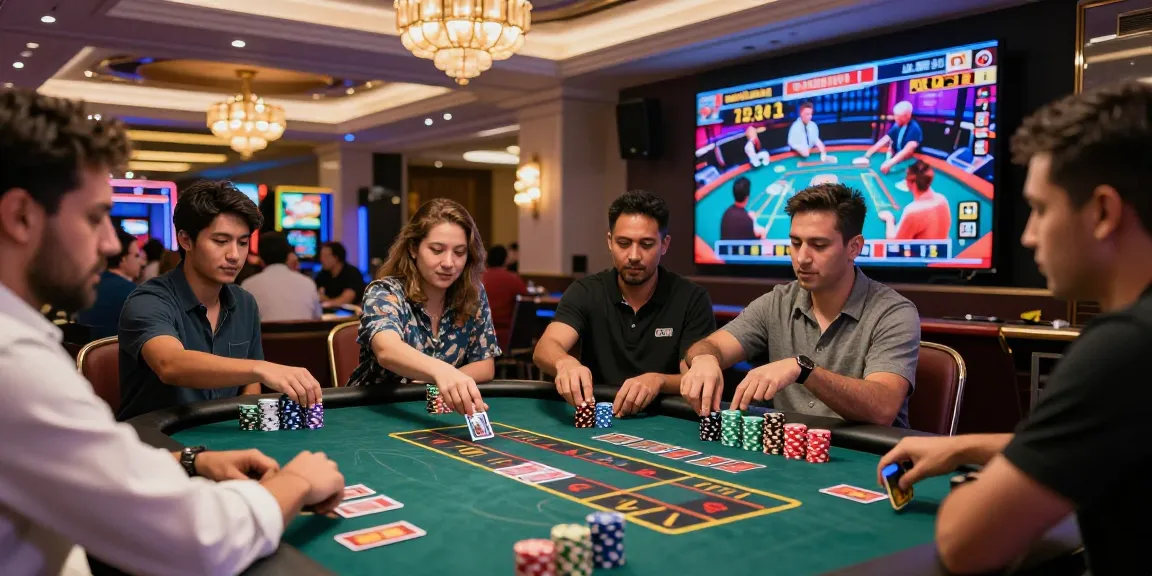 Engaging Andar Bahar casino game scene with real dealer and players enjoying live action.