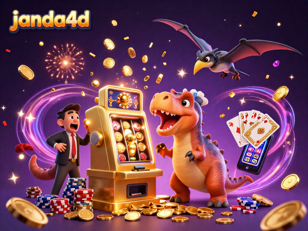 janda4d menawarkan pengalaman jackpot menarik dengan mesin slot dan koin emas yang melayang