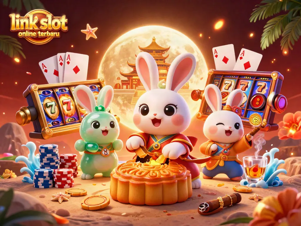 Link slot online terbaru, menikmati permainan slot dengan simbol keberuntungan dan suasana kasino yang meriah.