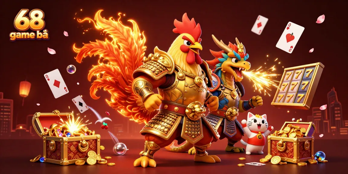 Engage in thrilling gameplay at 68 game bài with vibrant visuals featuring dynamic characters and casino elements.