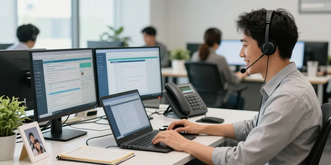 Professional customer support representative at Telus-Technical-Support center providing assistance to clients.