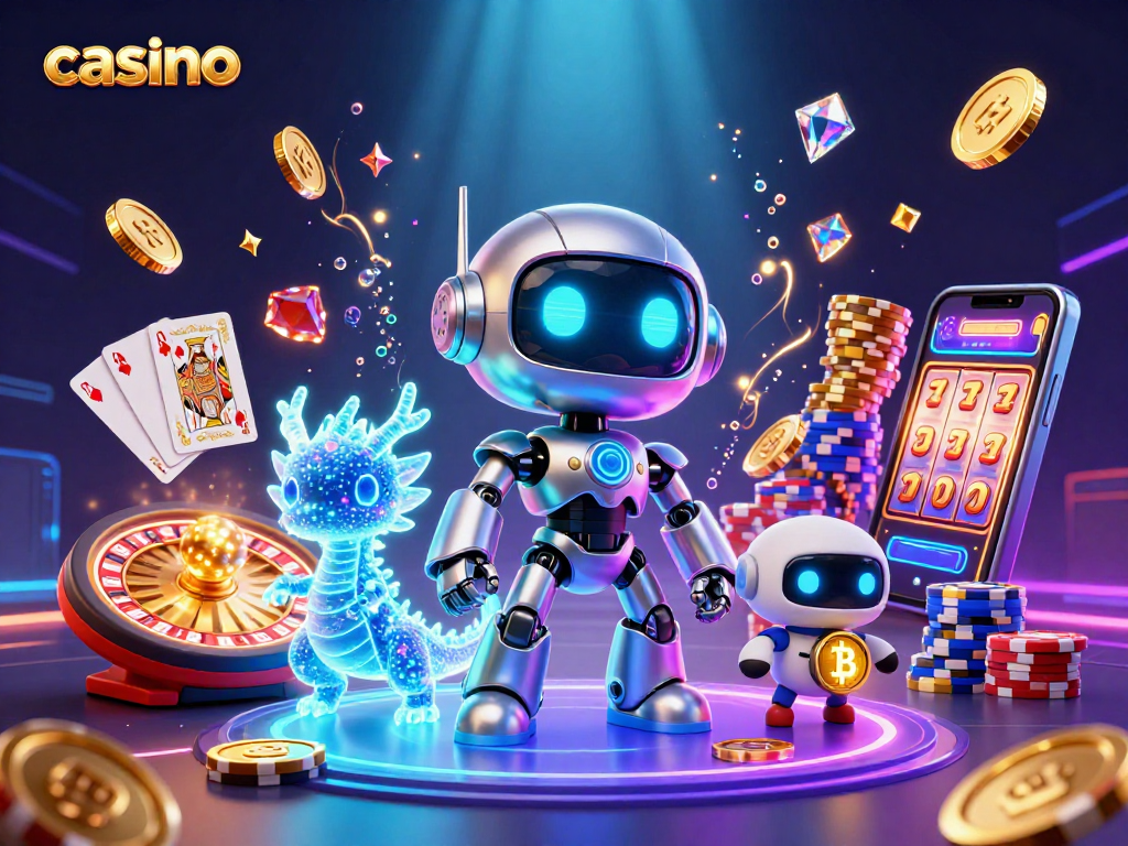 Experience the thrill of casino excitement with our captivating 3D illustration showcasing a vibrant gaming scene.