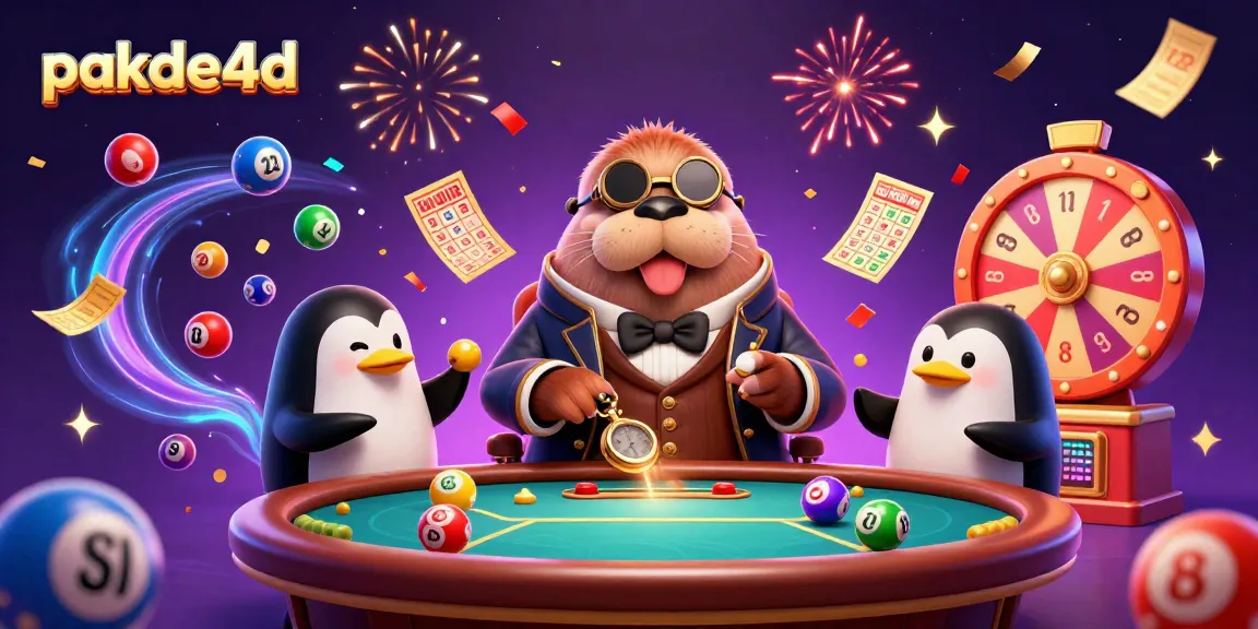 Experience pakde4d excitement with a jolly walrus in a Victorian outfit at an underwater poker table.