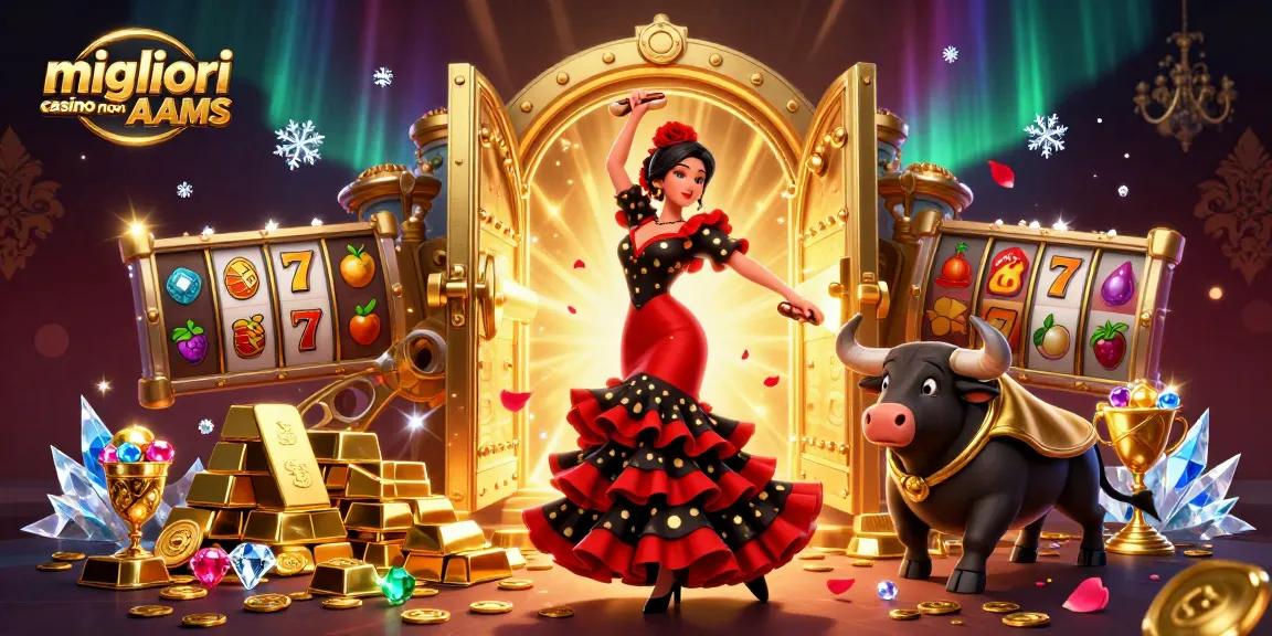 Scopri l'azione emozionante nei migliori casino non AAMS con un'illustrazione 3D vibrante che presenta una ballerina flamenca.