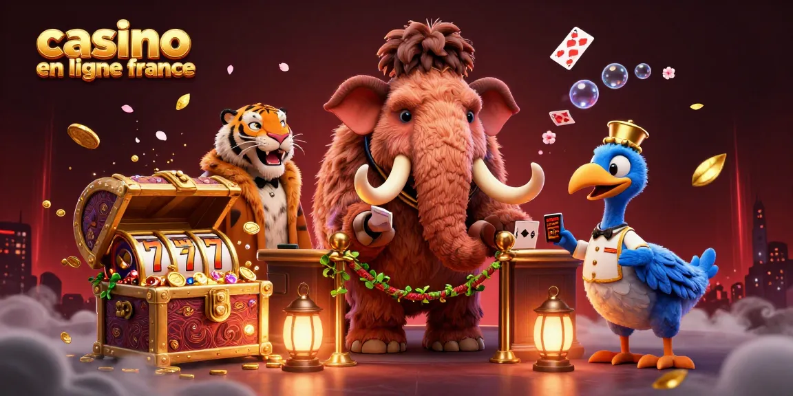 Image illustrant le casino en ligne France avec un mammouth et un tigre, jouez et gagnez !