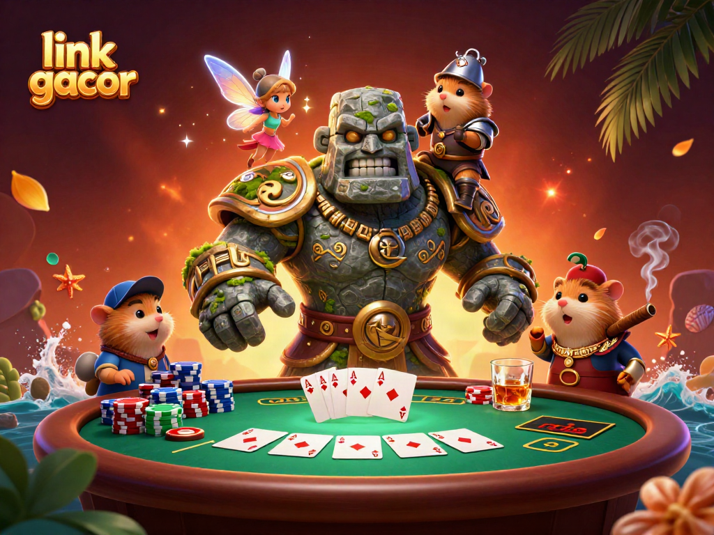 Experience the magic of link gacor with vibrant poker themes and enchanting characters in a lively casino setting.