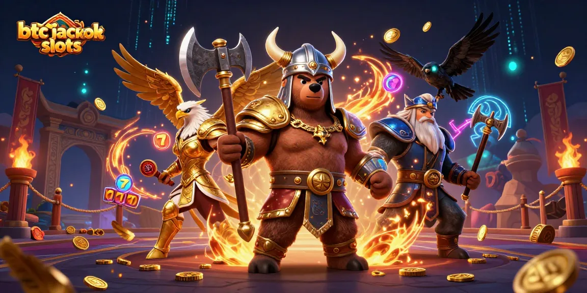 Spin and win with btc jackpot slots in this exciting, richly detailed 3D casino illustration.