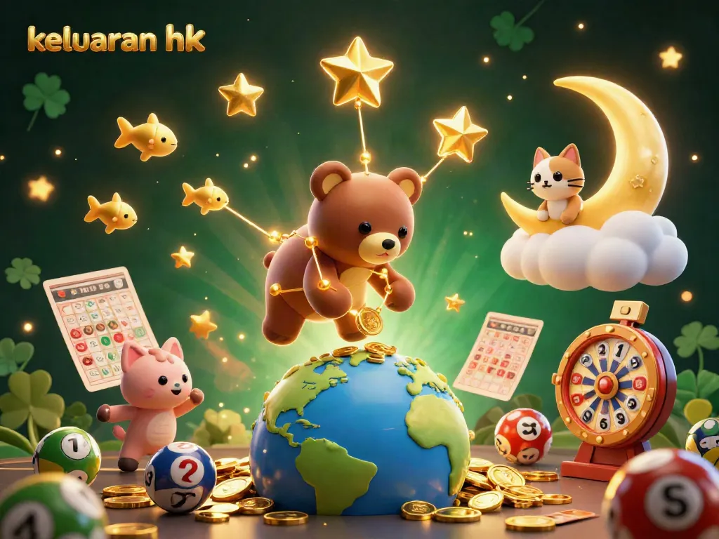 Menampilkan keluaran hk terbaru melalui angka di jackpot yang mengkilap dengan latar berbintang.