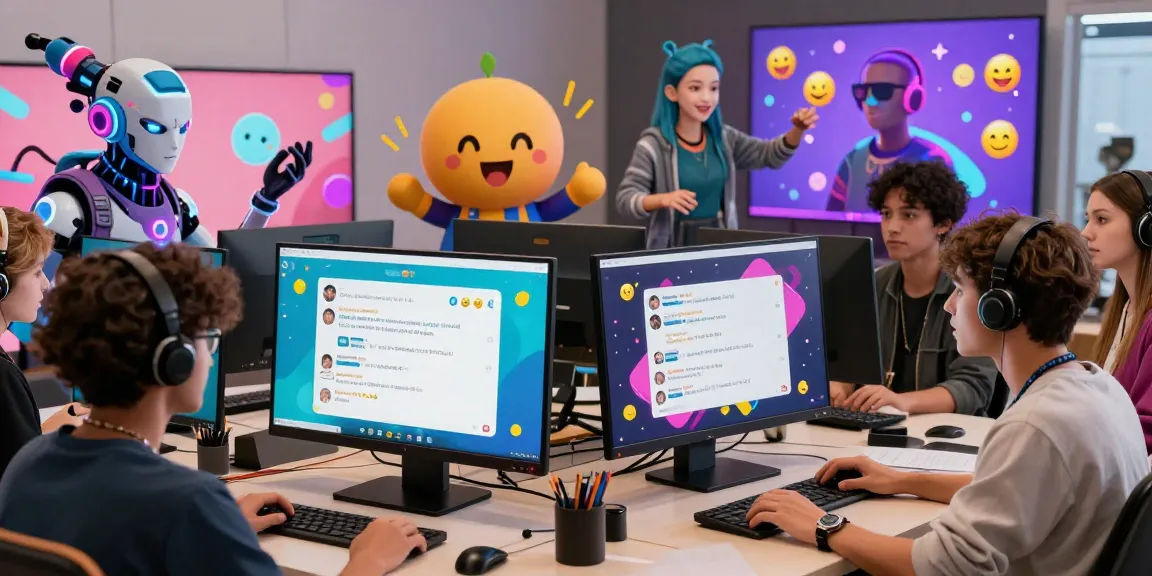Interactive NSFW chat showcasing diverse avatars engaging in lively conversations within a vibrant virtual chat room.