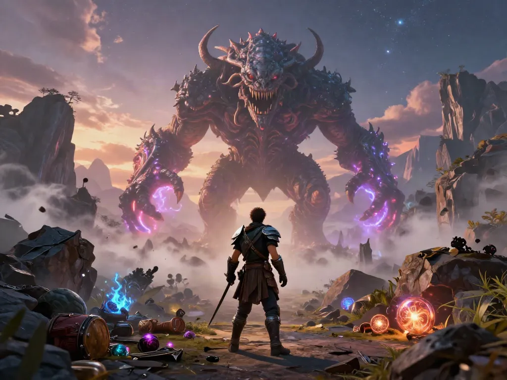 Player confronting a new monster in ROKOK88's latest game update, showcasing epic adventure.